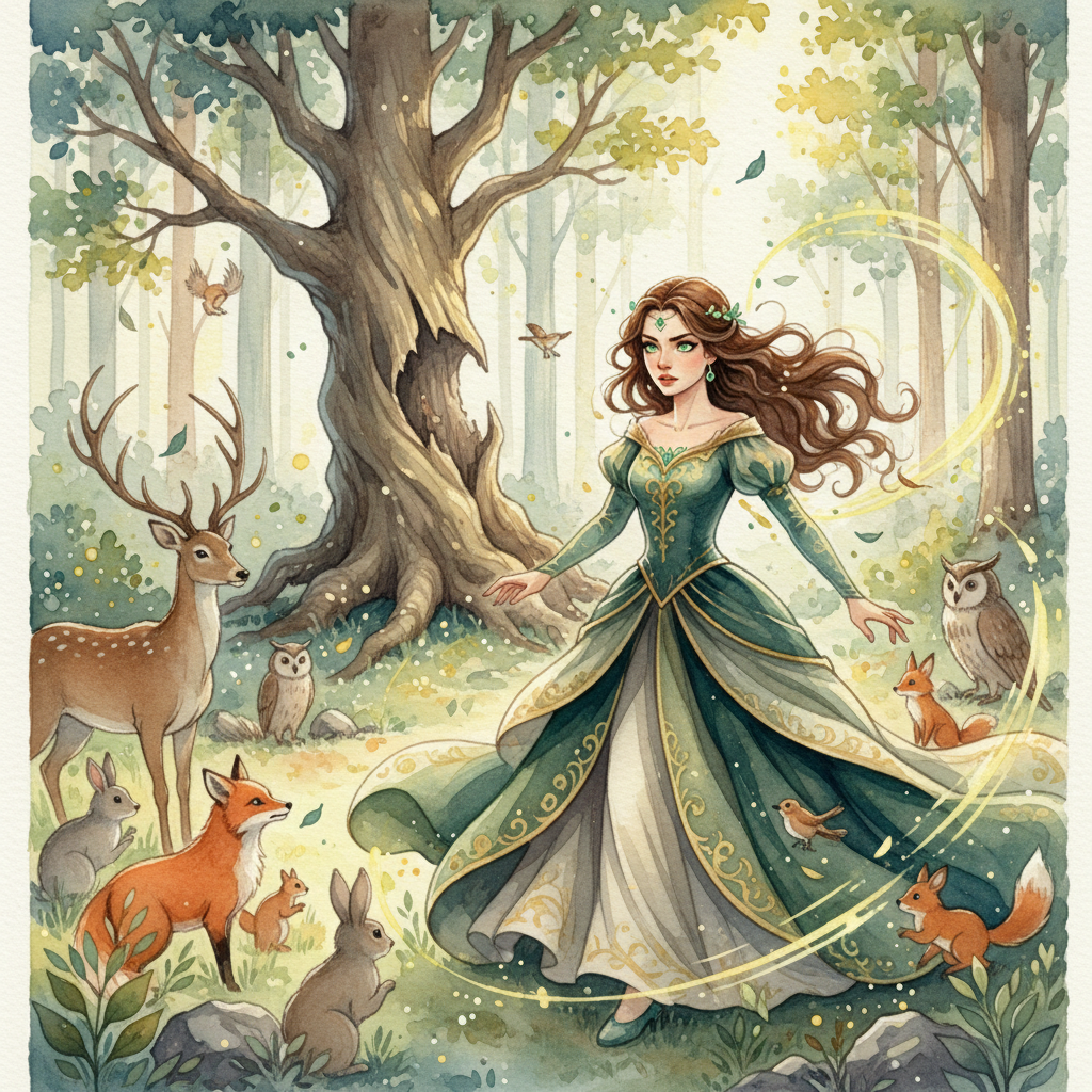 Amelia se dirigió hacia el corazón del bosque, donde los árboles se volvían más antiguos y las sombr