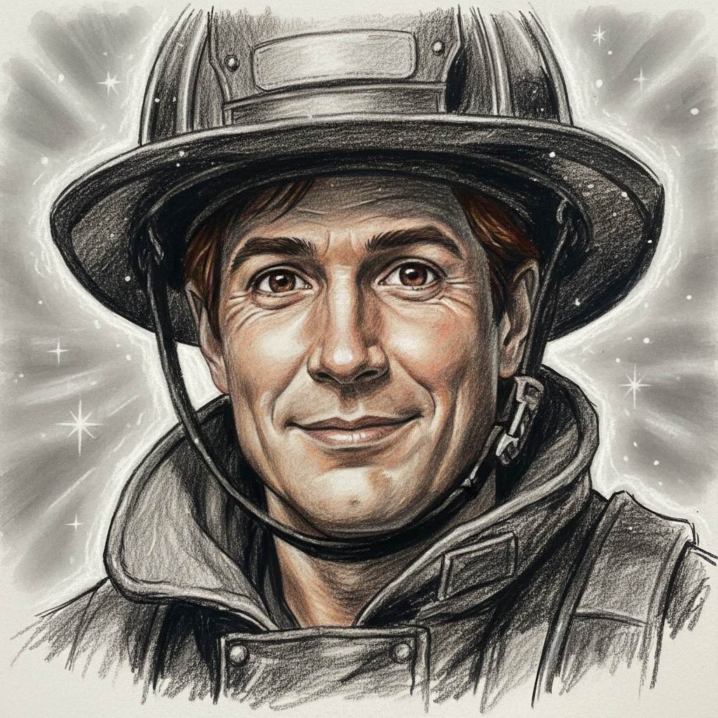 En la vibrante ciudad de Villa Soleada vivía un bombero llamado Estrella. Con su cabello castaño des