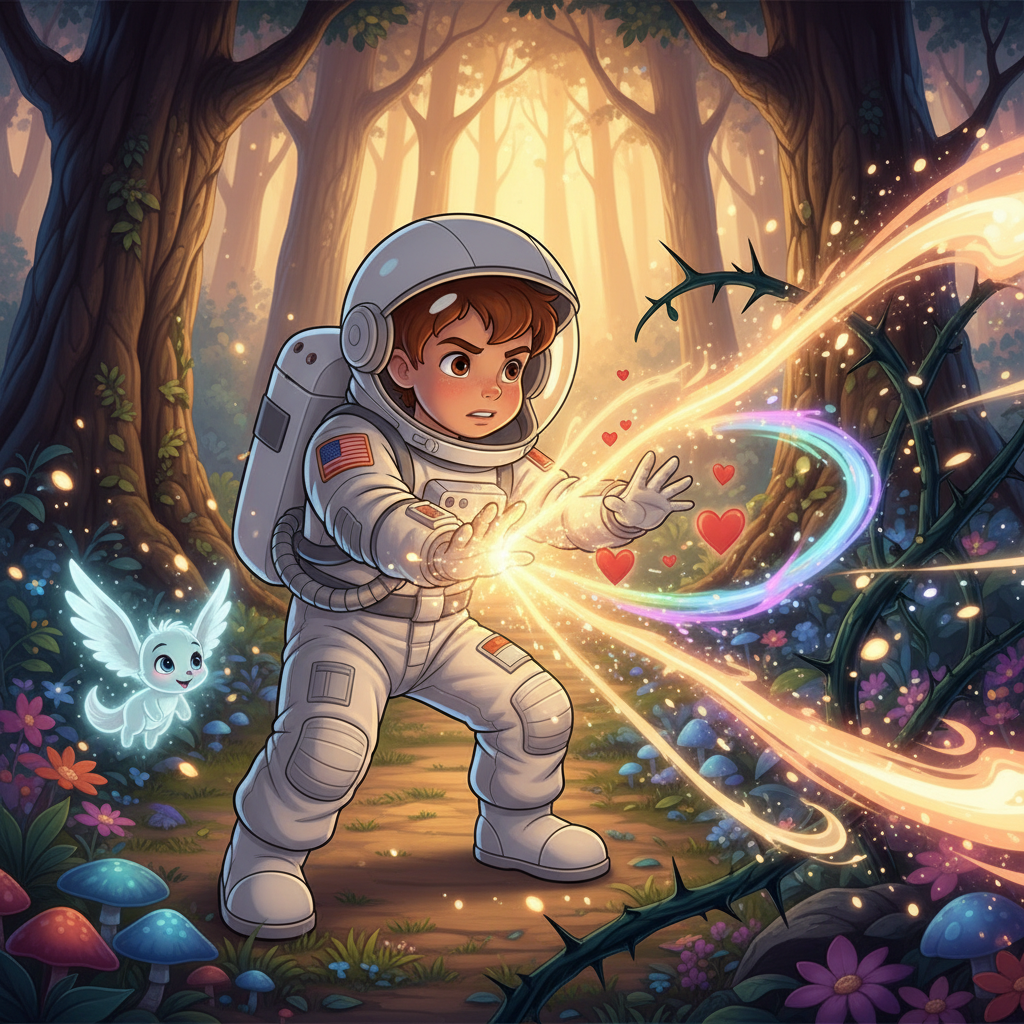 Miguel se arrodilló con cuidado, extendiendo sus manos hacia la criatura de luz. Sintió una conexión