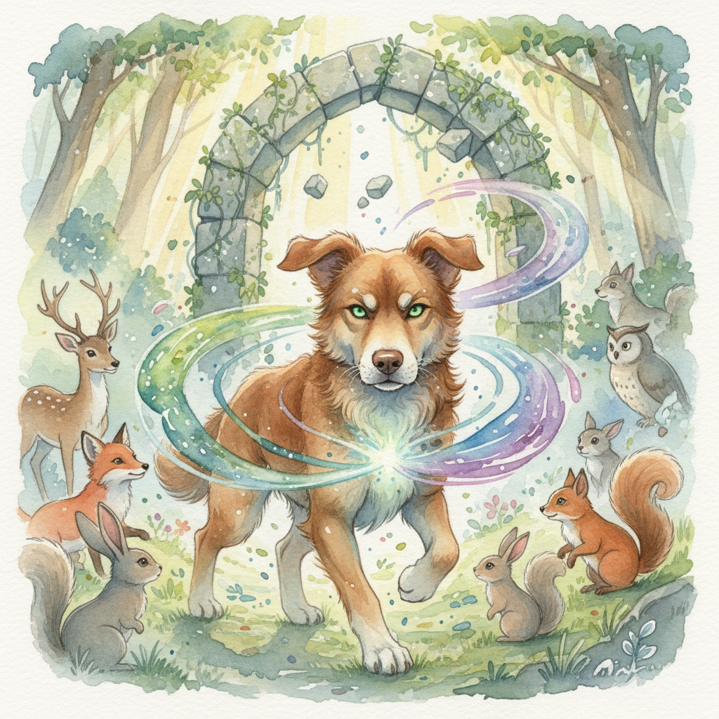 Siguiendo el tenue sonido del agua que se perdía, Max llegó a un claro donde encontró la fuente del 