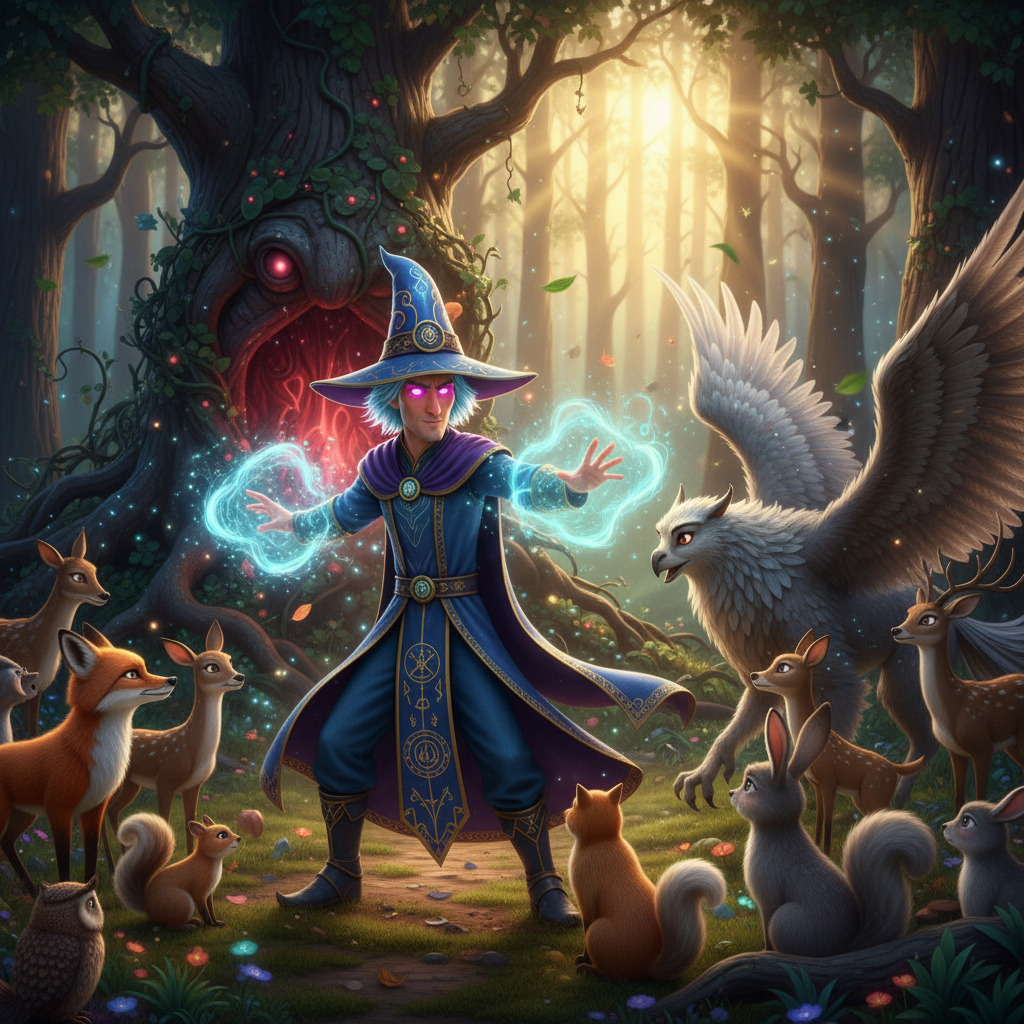 Limpiyan se arrodilló suavemente frente al oso. "Majestad", dijo con voz clara y amable, "¿qué aflic