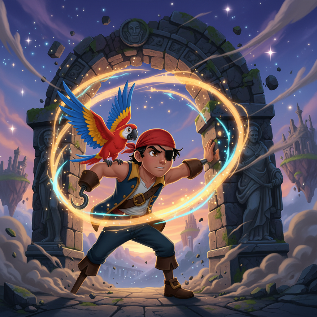 Un día, una terrible tormenta azotó Tortuga. Las olas se estrellaban contra las chozas, y los viento