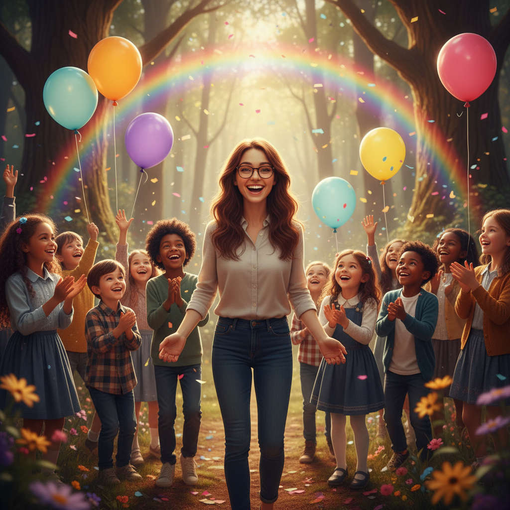 Con el agua restaurada, el bosque volvió a la vida. Tiana y los animales celebraron su éxito, pero T