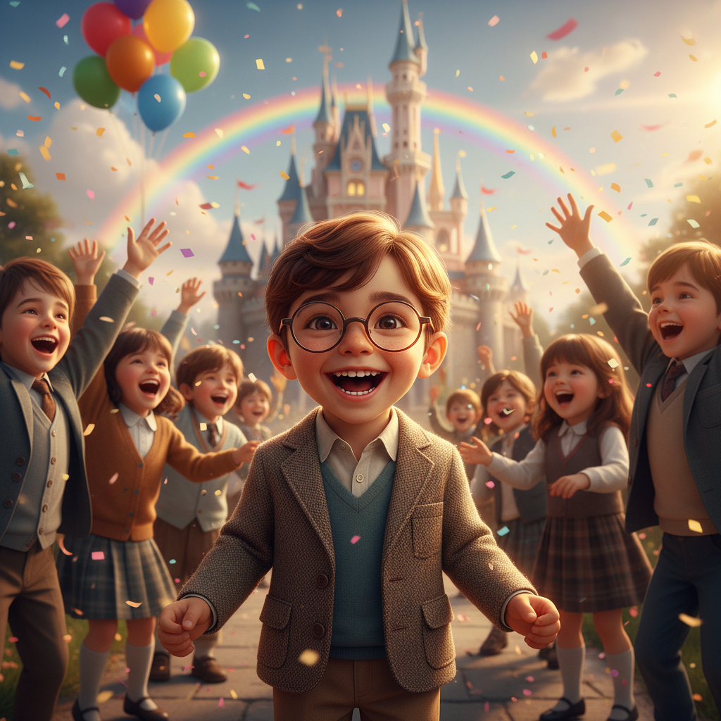 Con la roca firmemente sujeta, Axel corrió de regreso hacia el gigante, gritando de alegría. "¡La en