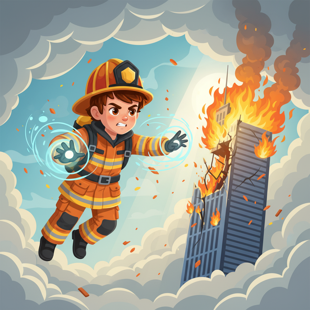 Con la agilidad de un pájaro, Benicio se acercó a Chispa. El gatito, al verlo, dejó de maullar por u