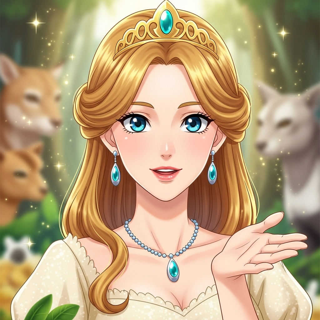 En el corazón de un reino bañado por la luz de mil estrellas, vivía la princesa Luna. Su cabello rub