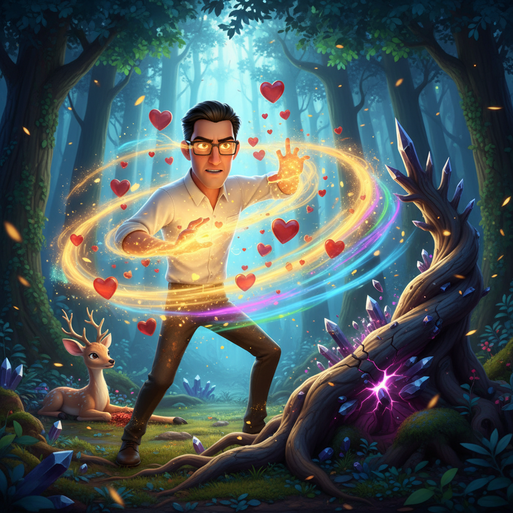 Mientras se adentraba más, Multiplicador descubrió la fuente del malestar. En el corazón del bosque,