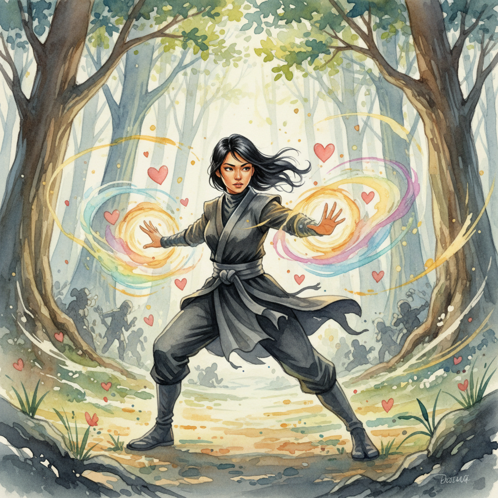 Profundizando en la niebla, Mane llegó a un claro donde la fuente de la oscuridad se manifestaba. Un