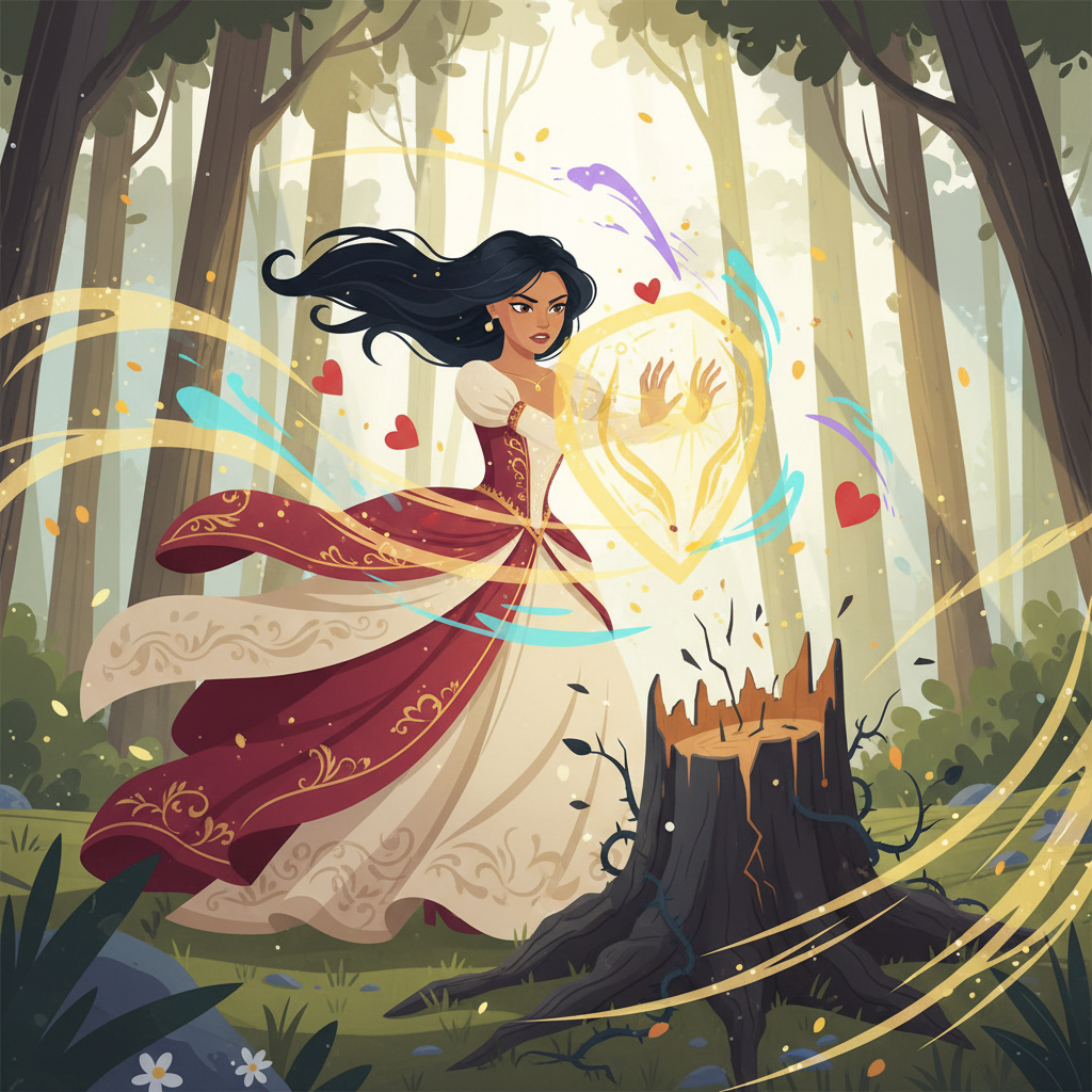 Al llegar a la base del roble, Dalia pudo sentir la debilidad del árbol. Podía ver las venas secas y