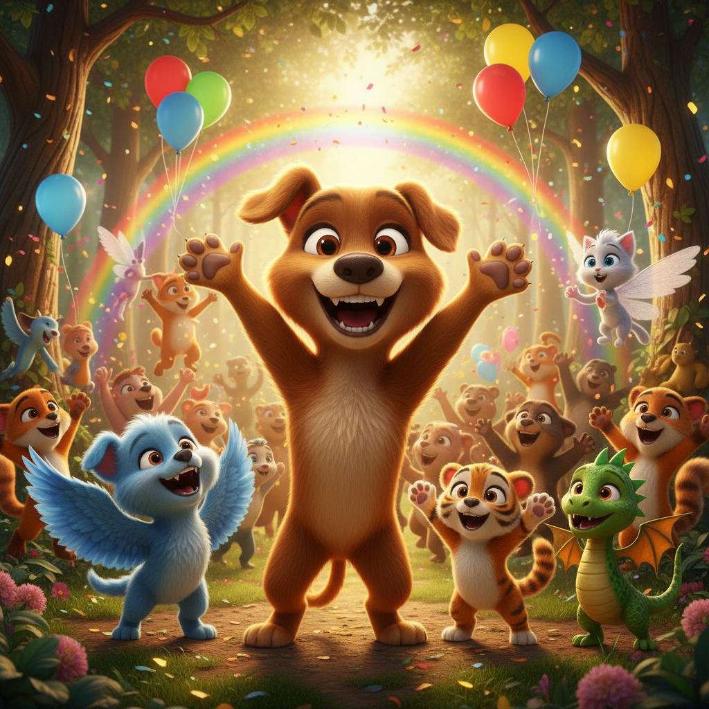 La cierva, al ver a Lanchita, se inclinó con gratitud. "Gracias, pequeña perrita", dijo con voz prof