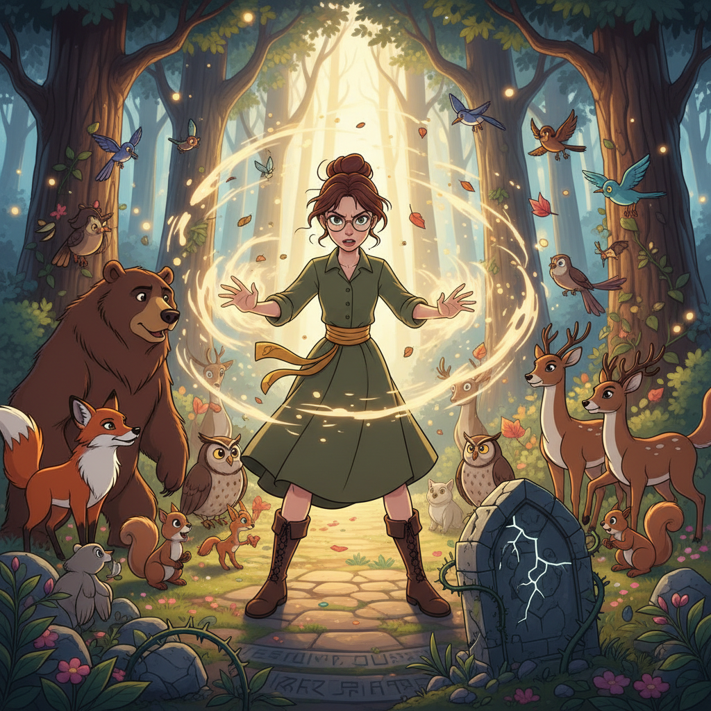 Al llegar al río, el sonido del agua era ensordecedor, pero Ana pudo escuchar la voz de un castor qu