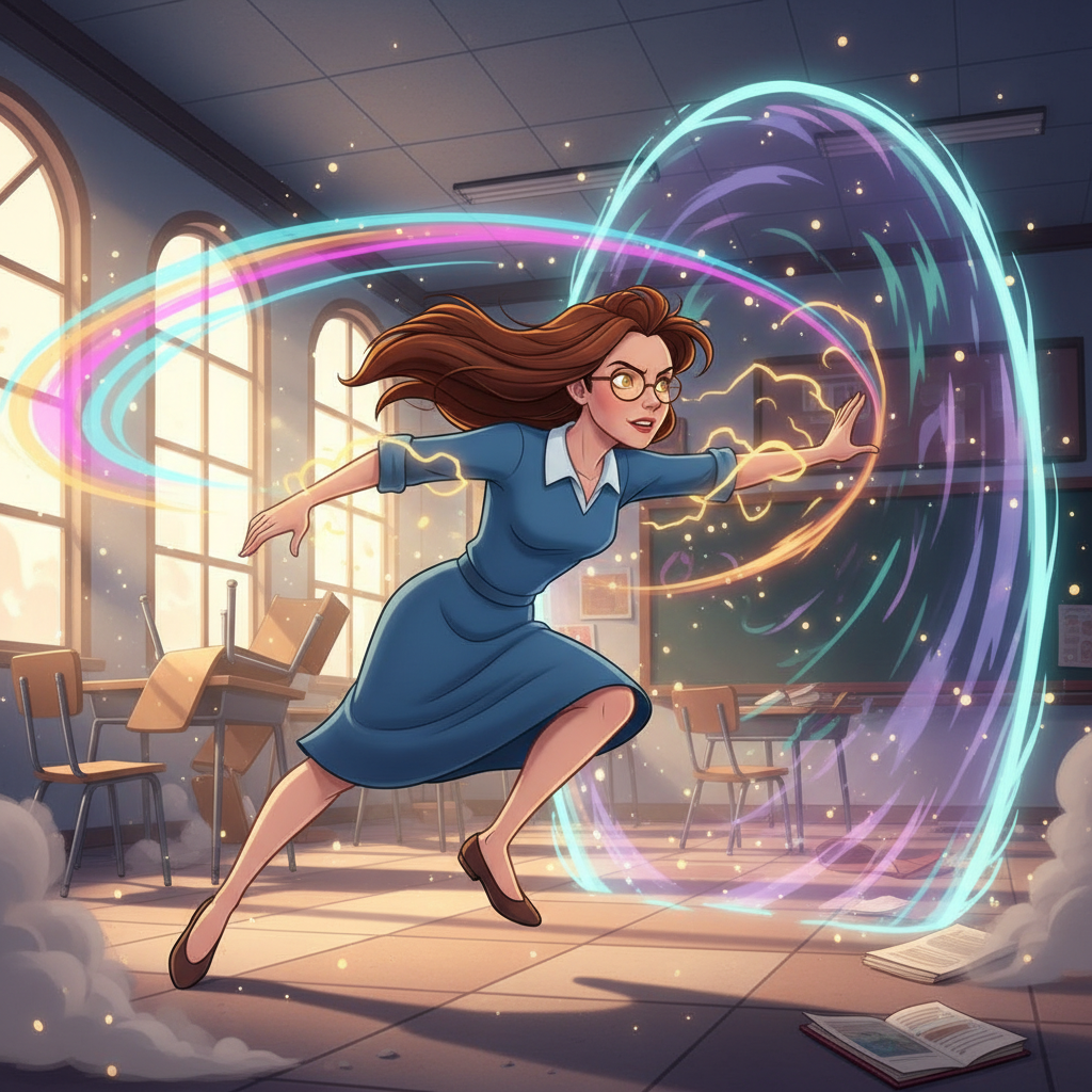 Johanna salió disparada de la escuela, dejando atrás a los asombrados niños. La lluvia la empapaba a