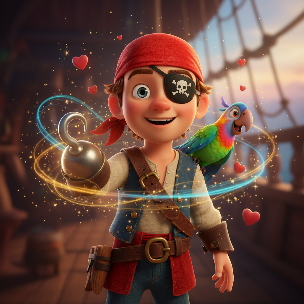 En la isla del Tesoro Escondido, vivía un joven pirata llamado Max. Max no era un pirata cualquiera,