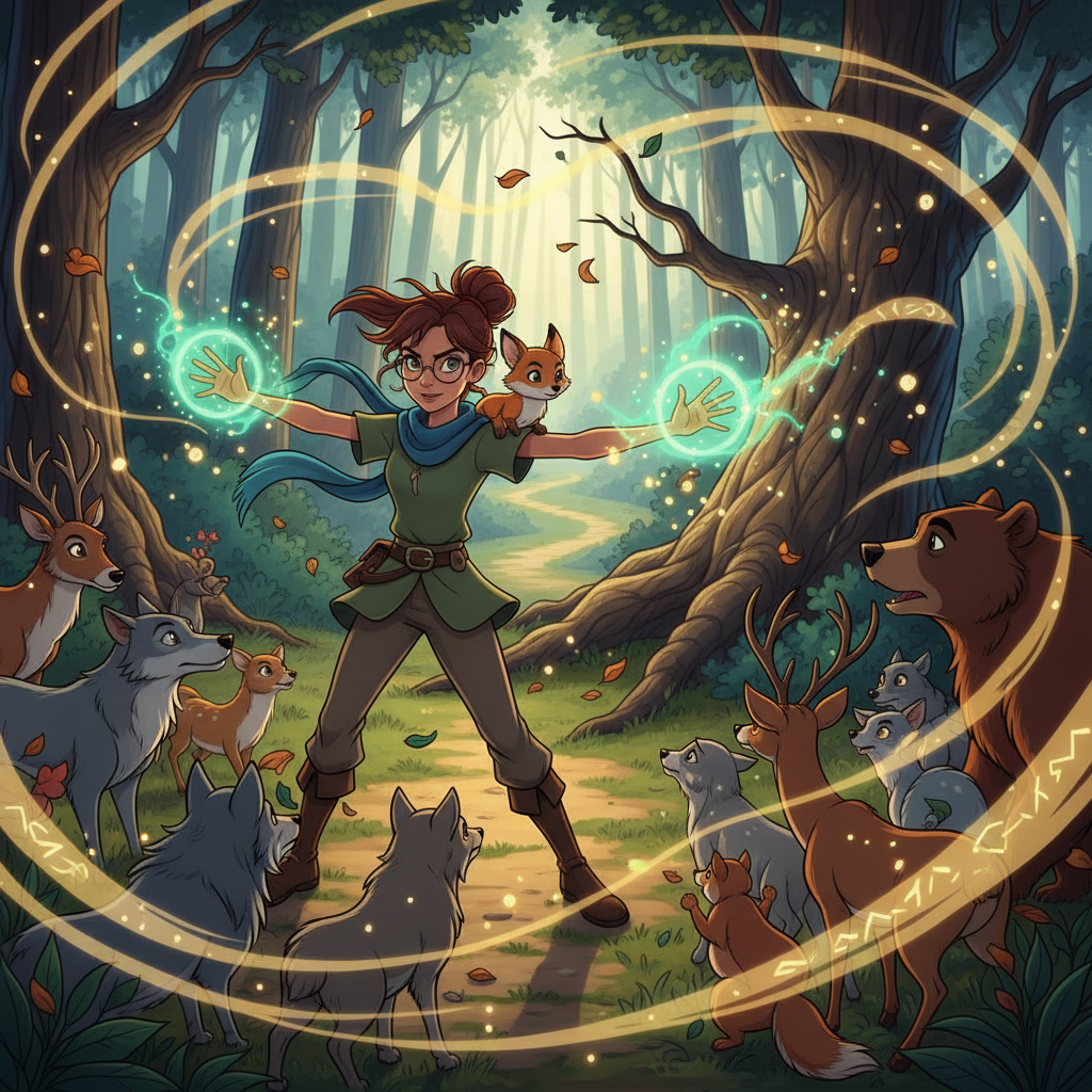 Un día, el bosque cercano comenzó a sentirse inquieto. Los pájaros cantaban con nerviosismo, los cie