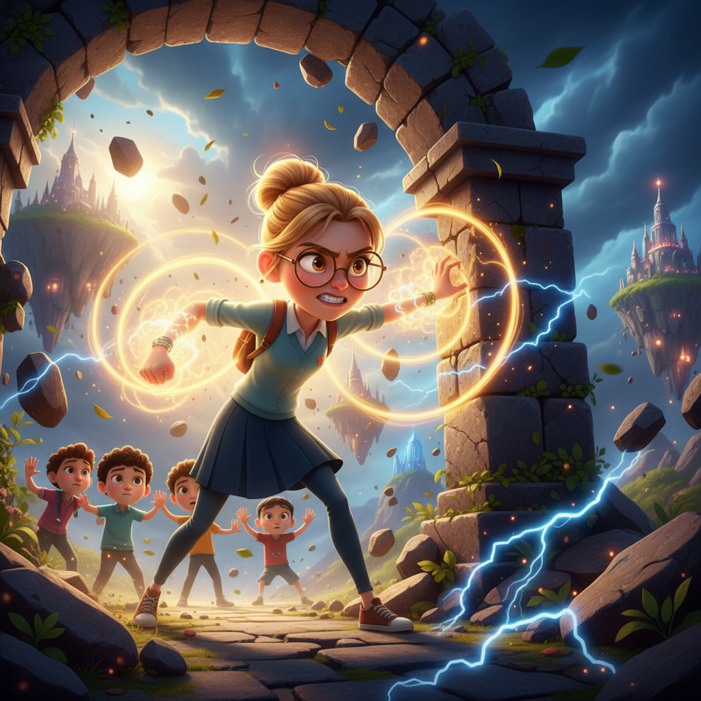 Un día, durante la clase de arte, la pesada estatua de arcilla que habían estado construyendo durant