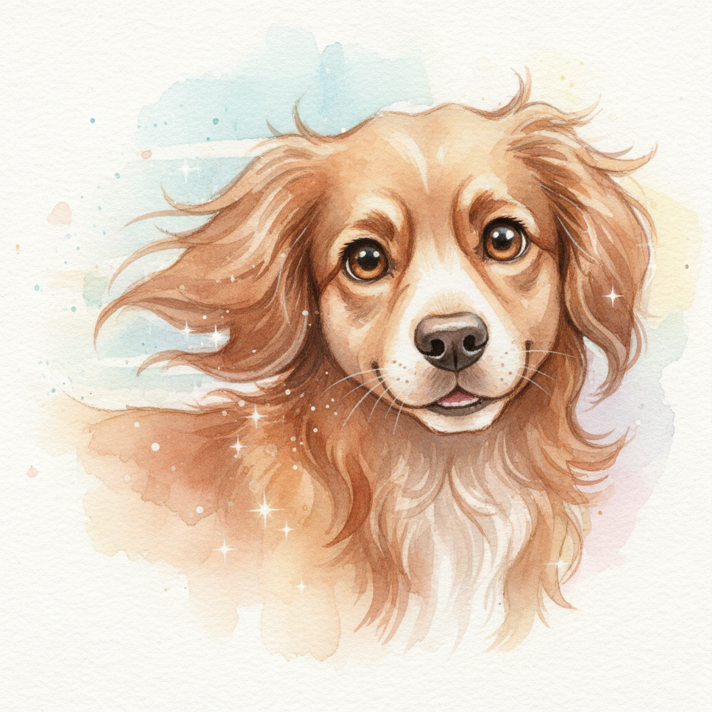 En un rincón soleado del jardín, vivía Mia, una perrita adorable de pelaje castaño y ojos tan marron