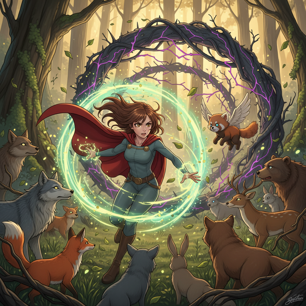 La alegría regresó al bosque Susurrante con el murmullo del agua. Los peces danzaban, los pájaros be