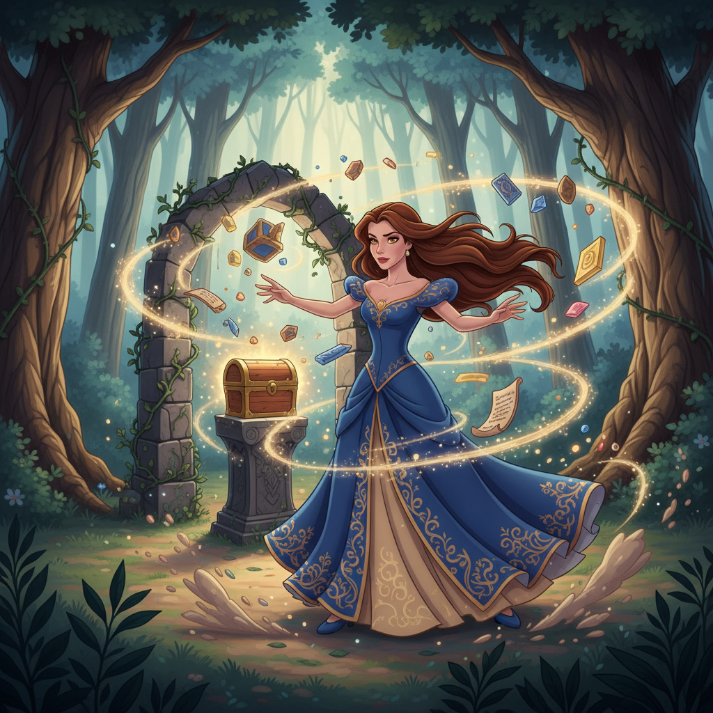 Un día, un antiguo mapa del tesoro apareció misteriosamente en la biblioteca del castillo. El mapa m