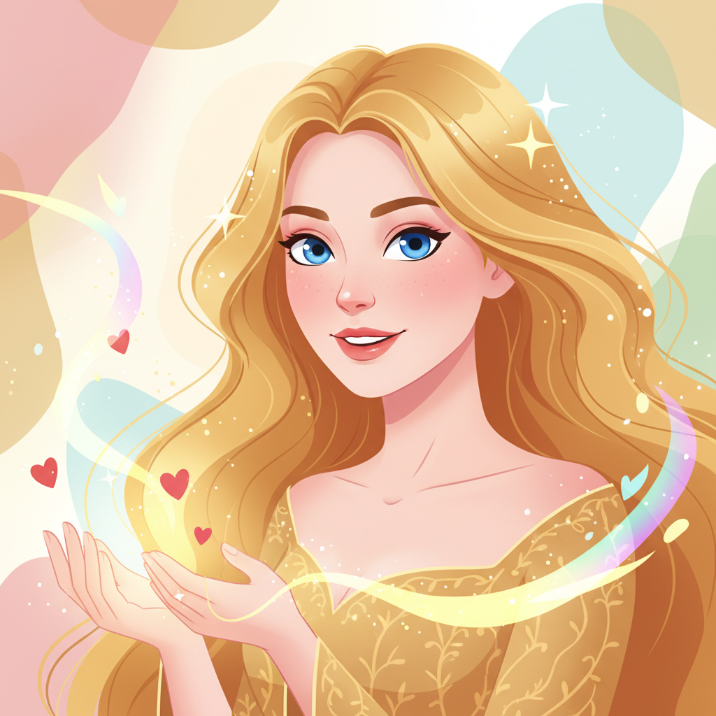 En el reino de Lumina, bañado por el sol eterno, vivía una princesa llamada Alegría. Su cabello, del