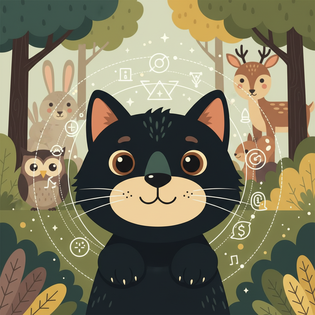 En una casita acogedora vivía un gatito muy especial llamado Valores y Antin. Su pelaje era tan negr