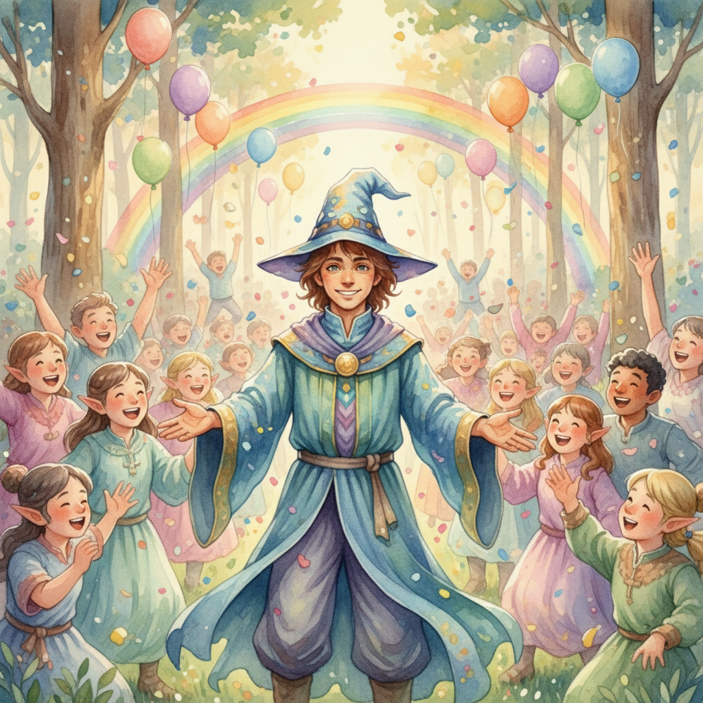 Los duendes corrieron hacia Biblioteca, rodeándolo con abrazos y aplausos. "¡Eres un héroe, Bibliote