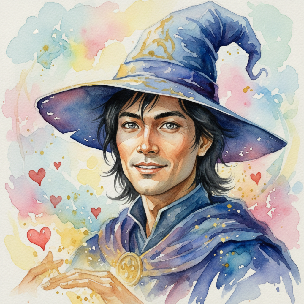 En el corazón de un valle bañado por la luna vivía un mago llamado Estrella. Su cabello era tan negr