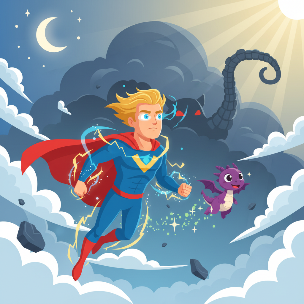 Un día, mientras volaba cerca de la plaza del pueblo, Luna escuchó un llanto desconsolado. Era Leo, 