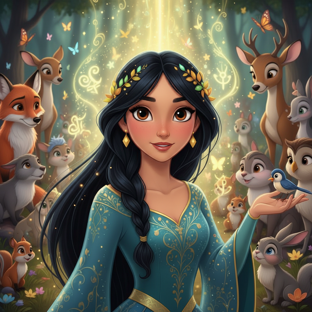 En el corazón de un reino bañado por el sol, vivía la Princesa Anica. Su cabello oscuro como la noch