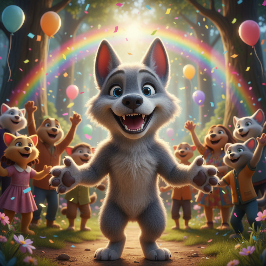 Con el tesoro de semillas en su poder, Koko y la tortuga emergieron del lago, recibidos por sus amig