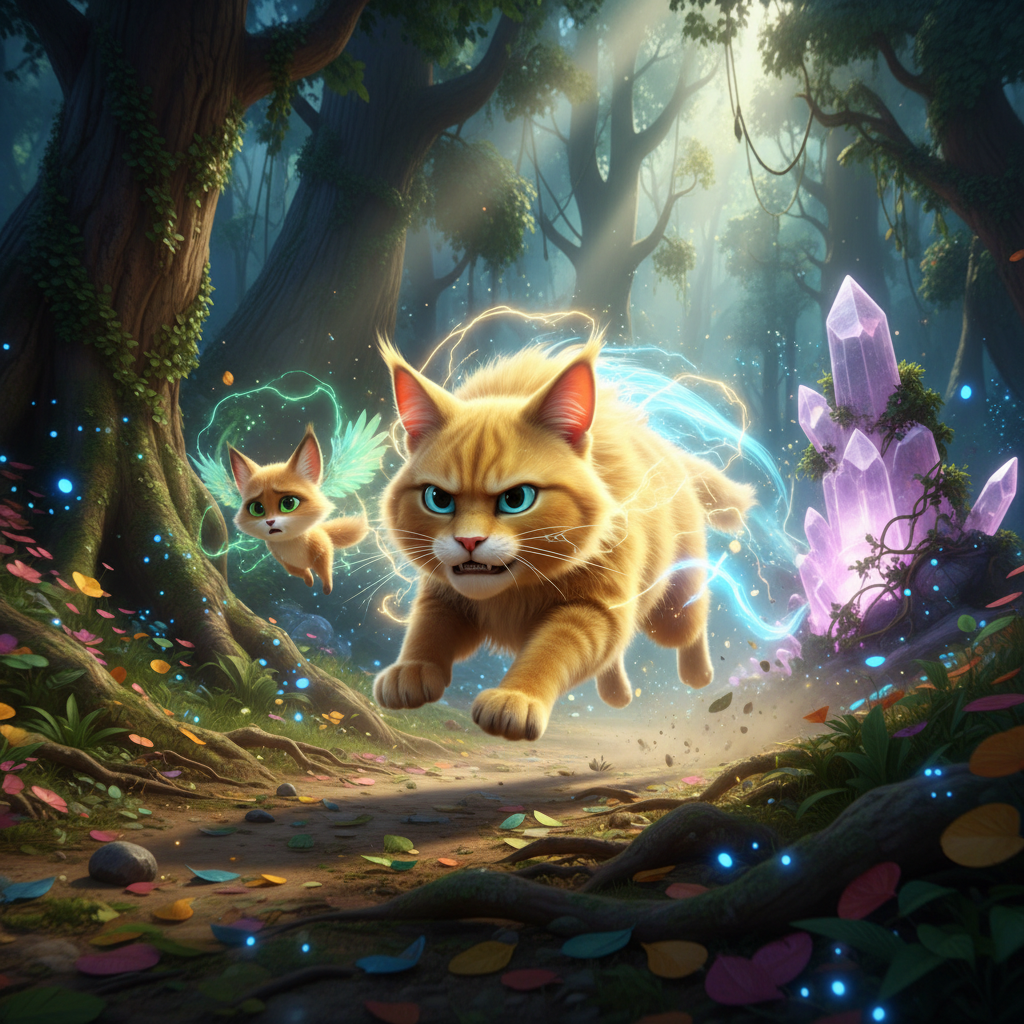 Estrella observó la rama. Era pesada, pero ella era rápida. Con un movimiento relámpago, corrió alre