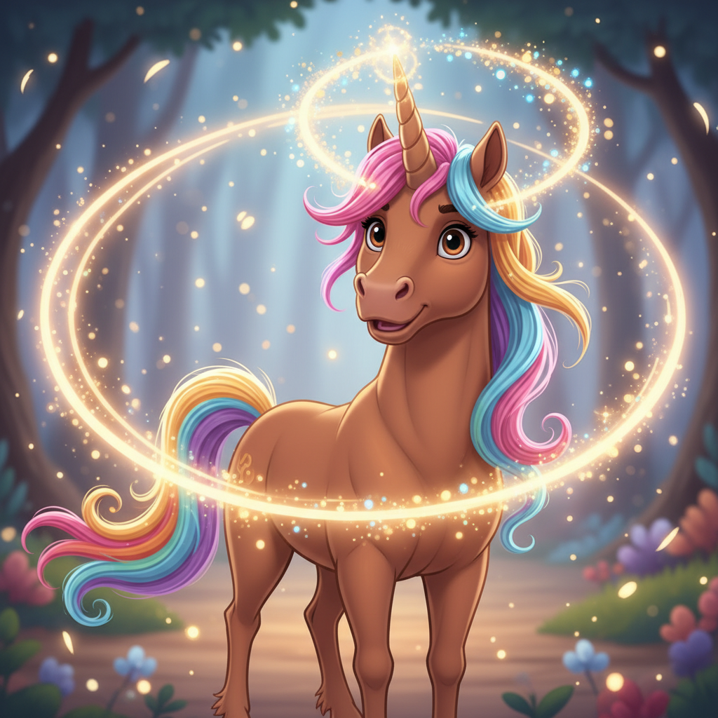 En el corazón del Bosque Centelleante, donde los árboles susurraban secretos antiguos y las flores b