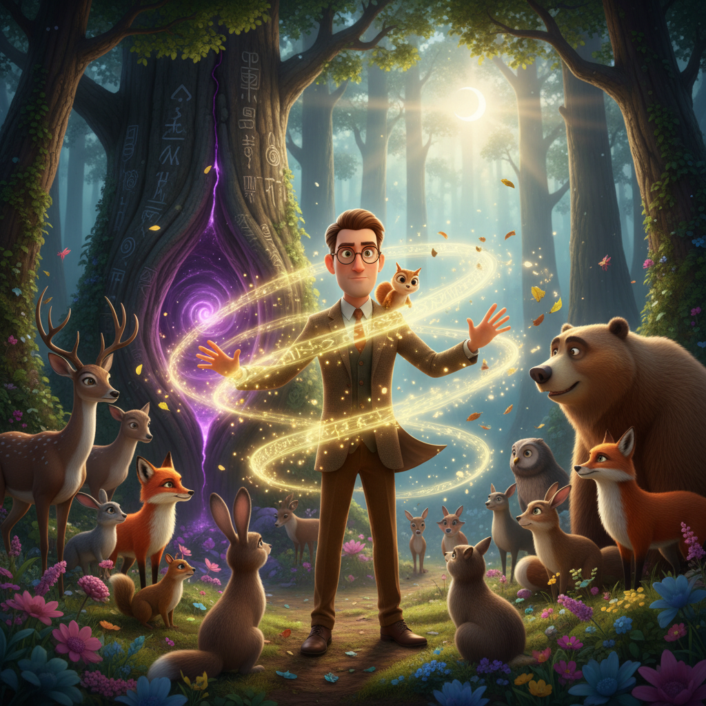 Mientras Bedepé examinaba la herida del ciervo, escuchó un coro de voces agudas y preocupadas proven