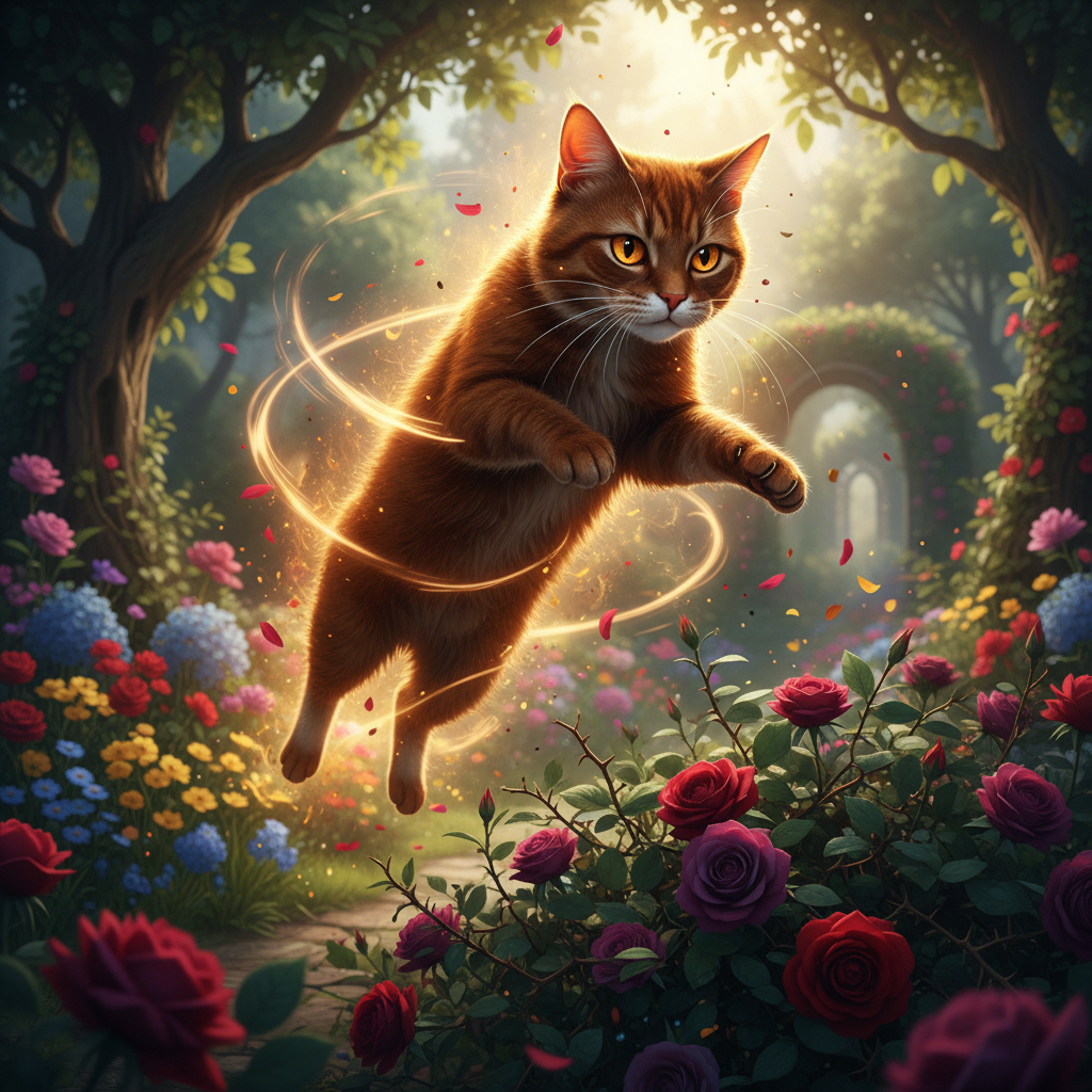 Un día, mientras jugaba en el jardín trasero, un mariposa de colores vibrantes revoloteó justo delan