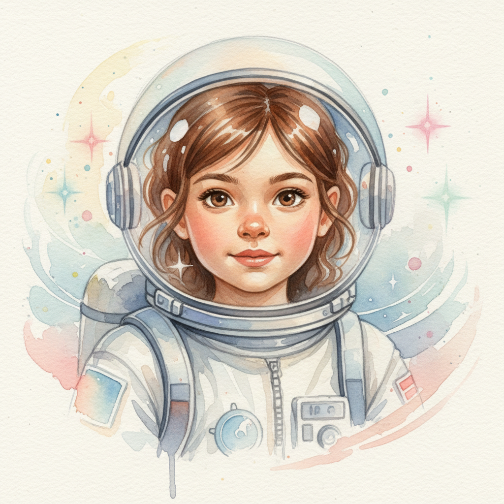 Amahia era una niña con una curiosidad tan grande como el universo. Con su traje de astronauta reluc