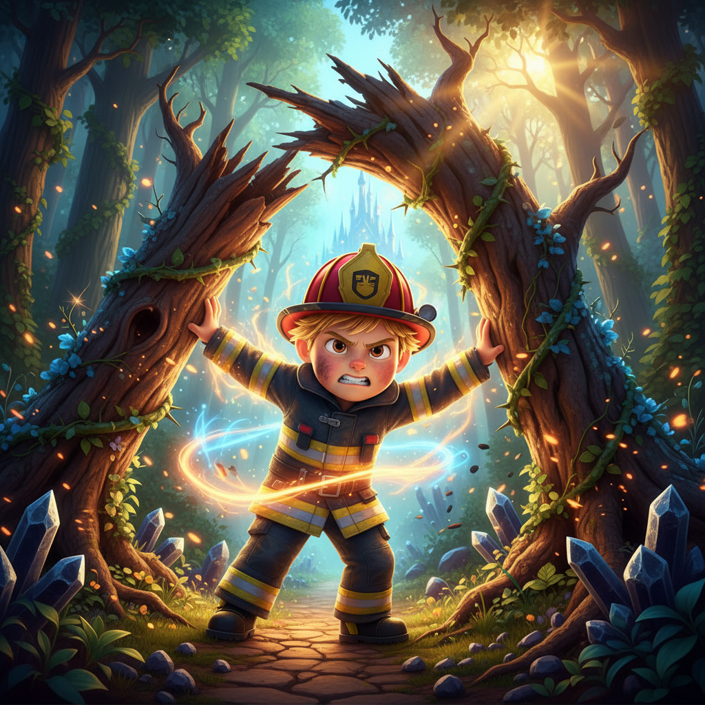 Una vez que los animales estuvieron a salvo, Lelelapayel se unió al resto de los bomberos para comba