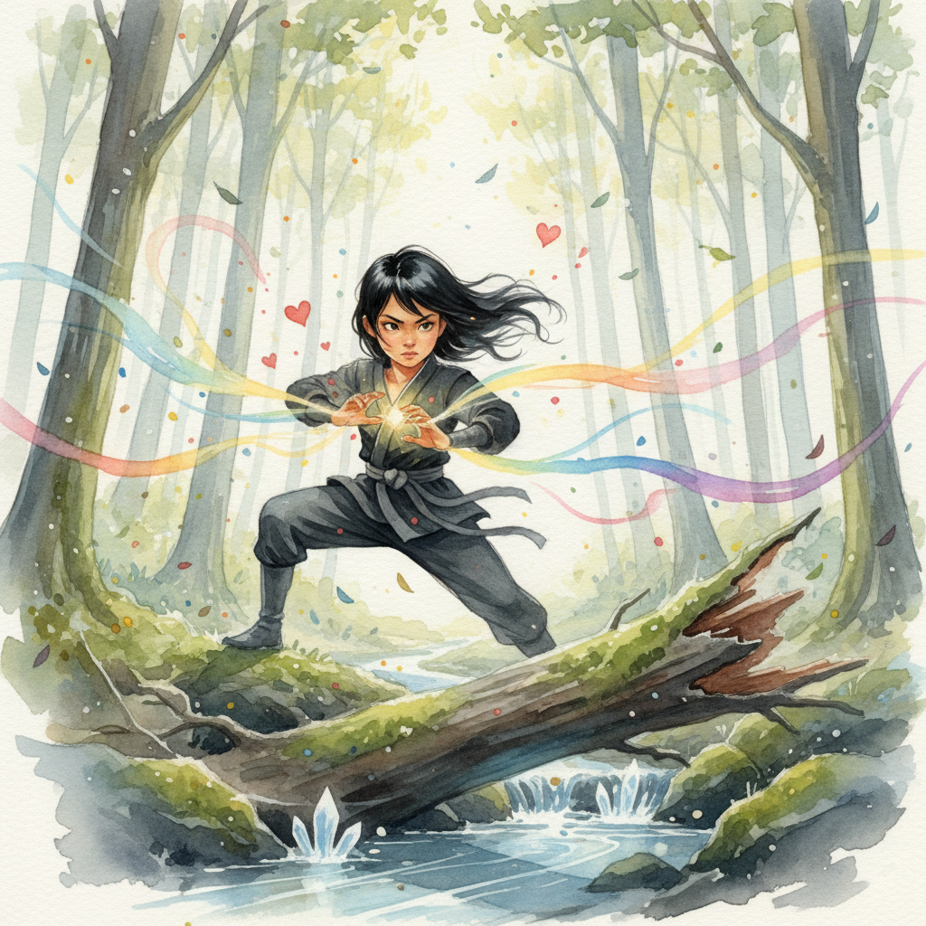 Danna se adentró en el bosque, moviéndose con la gracia silenciosa de un ninja. Cada paso era medido