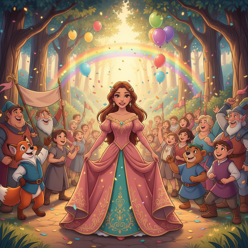 Con el bosque vibrante de nuevo, Belén se despidió del antiguo roble y emprendió el camino de regres