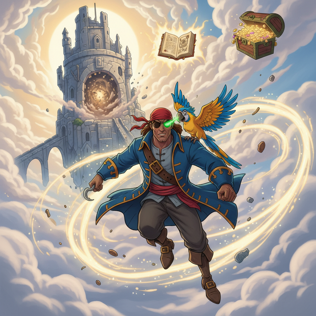 El pirata Luis desplegó el mapa y comenzó a seguir las indicaciones. El diario contaba que el 'tesor