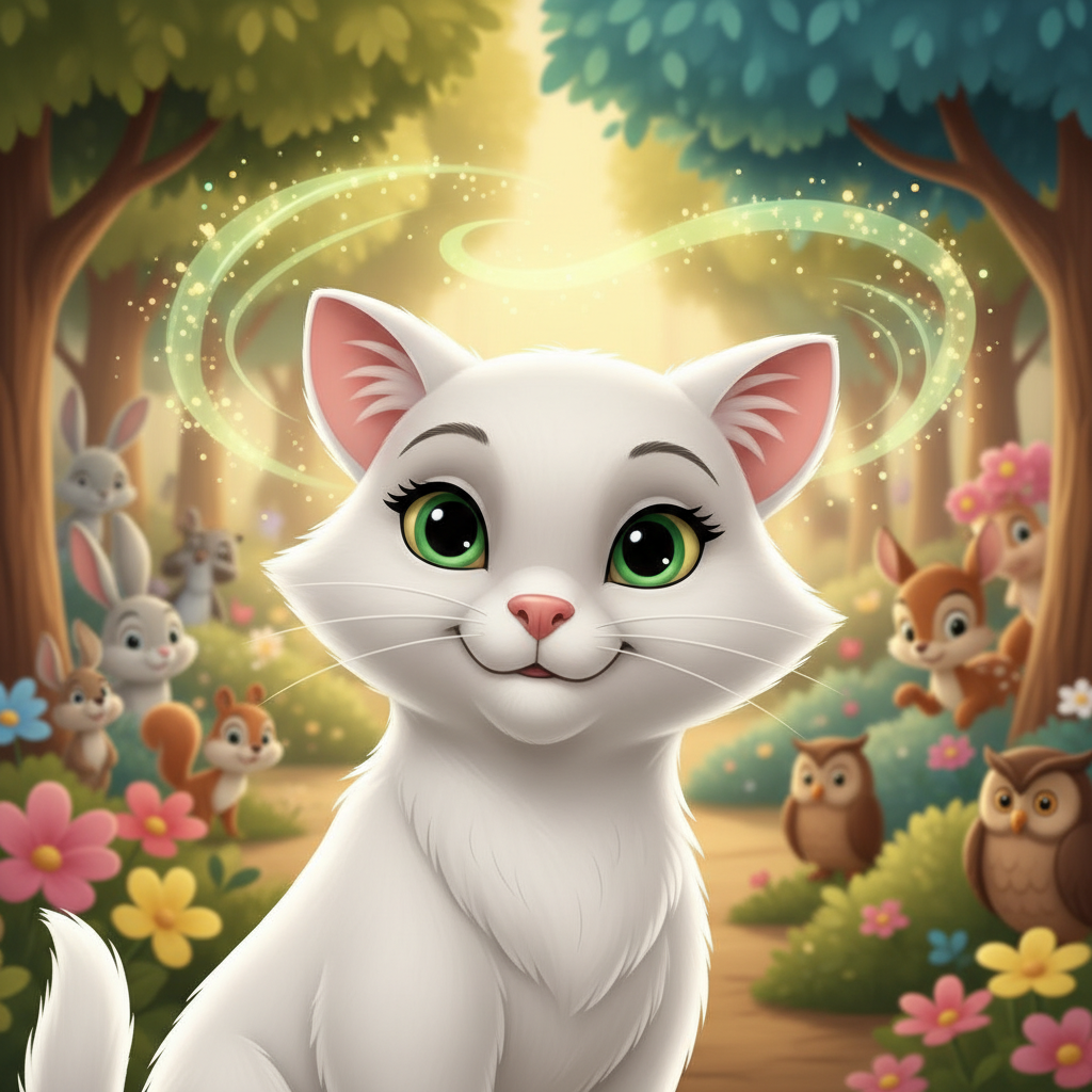 En un pequeño y acogedor hogar, vivía una gatita llamada Estrella. Su pelaje era tan blanco como la 