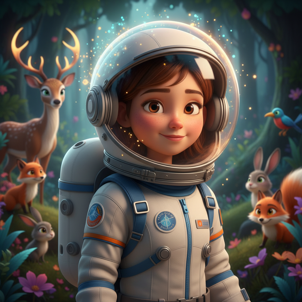 Emma era una niña con ojos curiosos y un corazón tan grande como el universo. Tenía el cabello casta