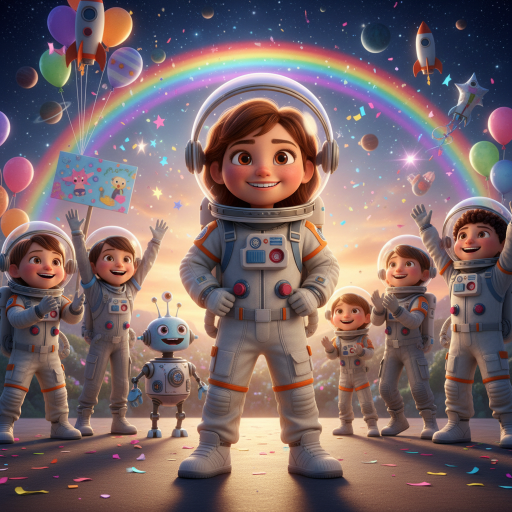 Al llegar cerca de la Luna, Emma utilizó su telescopio para buscar la nave espacial descrita por Est