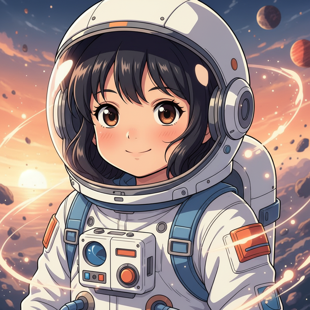 Say era una niña astronauta con un secreto maravilloso: ¡podía volar! Con su cabello negro azabache 