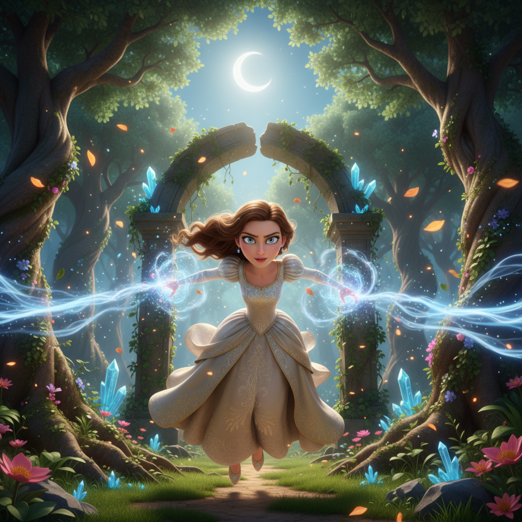 Una tarde, mientras Luna volaba sobre el bosque que rodeaba el reino, escuchó un lamento desgarrador