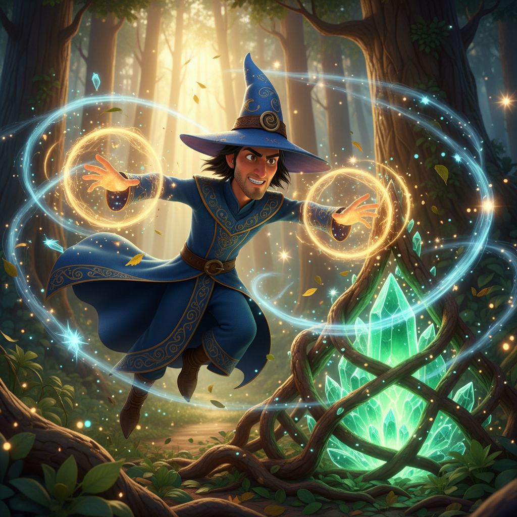 Lucas voló con la semilla en su mano, buscando el sitio ideal. Descendió sobre un pequeño claro dent