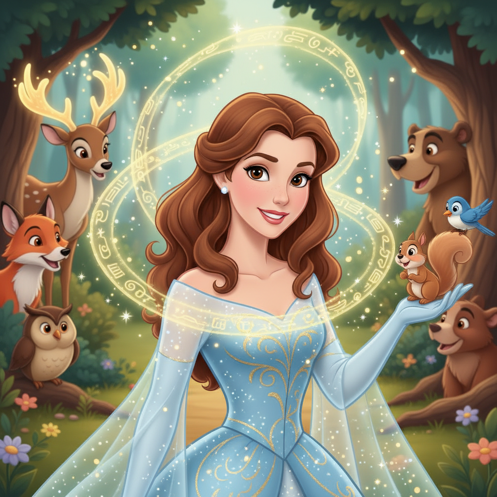 En el corazón de un reino lleno de color y alegría vivía la princesa Aby. Tenía el cabello castaño c