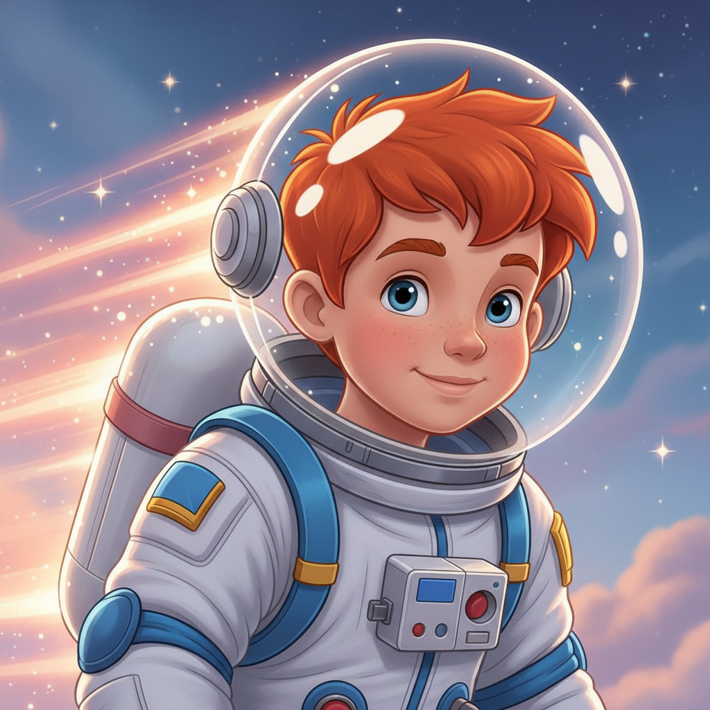 Lucca era un niño con cabello pelirrojo como el fuego y ojos tan azules como el cielo más despejado.