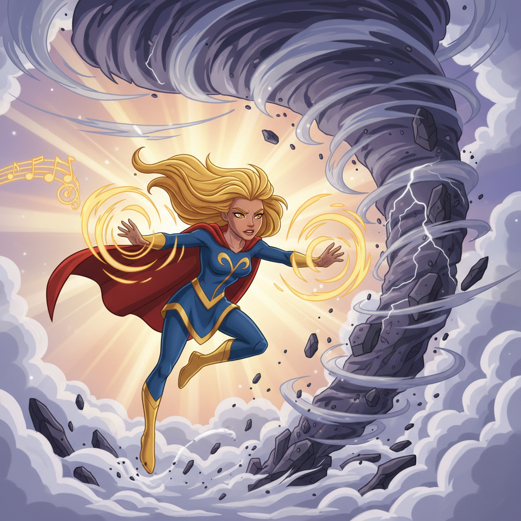 Al acercarse a la luz misteriosa, Julieta descubrió un espectáculo asombroso. Había un remolino giga