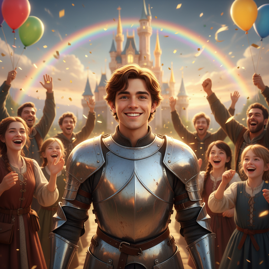 En la cima de la torre, encontró a la princesa Aurora, sentada tristemente junto a una ventana, su r